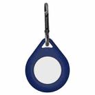 Shockproof Anti-scratch Silicone Protective Case Cover with Hang Loop For AirTag, Shape:Water Drop(Midnight  Blue) - 1
