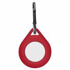 Shockproof Anti-scratch Silicone Protective Case Cover with Hang Loop For AirTag, Shape:Water Drop(Wine Red) - 1