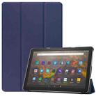 For Amazon Fire HD 10 (2021) Custer Texture Horizontal Flip Leather Case with Three-folding Holder & Sleep / Wake-up Function(Dark Blue) - 1