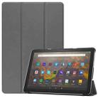For Amazon Fire HD 10 (2021) Custer Texture Horizontal Flip Leather Case with Three-folding Holder & Sleep / Wake-up Function(Gray) - 1