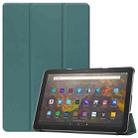 For Amazon Fire HD 10 (2021) Custer Texture Horizontal Flip Leather Case with Three-folding Holder & Sleep / Wake-up Function(Dark Green) - 1