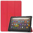 For Amazon Fire HD 10 (2021) Custer Texture Horizontal Flip Leather Case with Three-folding Holder & Sleep / Wake-up Function(Red) - 1