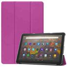 For Amazon Fire HD 10 (2021) Custer Texture Horizontal Flip Leather Case with Three-folding Holder & Sleep / Wake-up Function(Purple) - 1