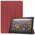 For Amazon Fire HD 10 (2021) Custer Texture Horizontal Flip Leather Case with Three-folding Holder & Sleep / Wake-up Function(Wine Red) - 1