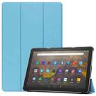 For Amazon Fire HD 10 (2021) Custer Texture Horizontal Flip Leather Case with Three-folding Holder & Sleep / Wake-up Function(Sky Blue) - 1