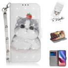 For Xiaomi Redmi K40 / K40 Pro / Poco F3 3D Colored Drawing Horizontal Flip Leather Case with Holder & Card Slots & Wallet & Lanyard(Cute Cat) - 1