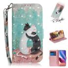 For Xiaomi Redmi K40 / K40 Pro / Poco F3 3D Colored Drawing Horizontal Flip Leather Case with Holder & Card Slots & Wallet & Lanyard(Black White Cat) - 1
