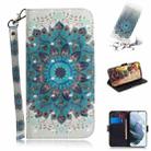 For Samsung Galaxy S21 FE 3D Colored Drawing Horizontal Flip Leather Case with Holder & Card Slots & Wallet & Lanyard(Peacock Wreath) - 1