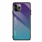 For iPhone 11 Pro Gradient Color Glass Case(Dark Purple) - 1