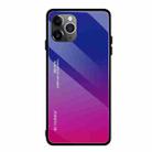 For iPhone 11 Pro Max Gradient Color Glass Case(Dark Blue) - 1