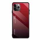 For iPhone 11 Pro Max Gradient Color Glass Case(Red) - 1