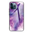 Abstract Marble Pattern Glass Protective Case For iPhone 11 Pro(Abstract Purple) - 1