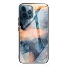 Abstract Marble Pattern Glass Protective Case For iPhone 11 Pro(Abstract Blue) - 1