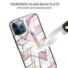 Abstract Marble Pattern Glass Protective Case For iPhone 11 Pro Max(Rhombus White Purple) - 3