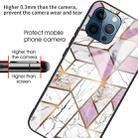 Abstract Marble Pattern Glass Protective Case For iPhone 11 Pro Max(Rhombus White Purple) - 4