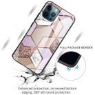 For iPhone 12 / 12 Pro Abstract Marble Pattern Glass Protective Case(Rhombus Orange Purple) - 2