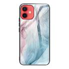 For iPhone 12 mini Abstract Marble Pattern Glass Protective Case (Abstract Gray) - 1