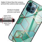 For iPhone 12 Pro Max Abstract Marble Pattern Glass Protective Case(Rhombus Green) - 4
