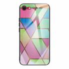 For iPhone SE 2022 / SE 2020 / 8 / 7 Abstract Marble Pattern Glass Protective Case(Rhombus Gradient) - 1