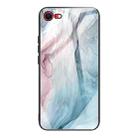 For iPhone SE 2022 / SE 2020 / 8 / 7 Abstract Marble Pattern Glass Protective Case(Abstract Gray) - 1