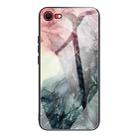 For iPhone SE 2022 / SE 2020 / 8 / 7 Abstract Marble Pattern Glass Protective Case(Abstract Black) - 1