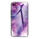 For iPhone SE 2022 / SE 2020 / 8 / 7 Abstract Marble Pattern Glass Protective Case(Abstract Purple) - 1