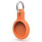 Shockproof Anti-scratch Silicone Protective Case Cover Key Chain with Hang Loop For AirTag(Orange) - 1