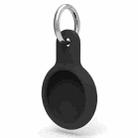 Shockproof Anti-scratch Silicone Protective Case Cover Key Chain with Hang Loop For AirTag(Black) - 1
