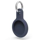 Shockproof Anti-scratch Silicone Protective Case Cover Key Chain with Hang Loop For AirTag(Dark Blue) - 1
