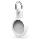 Shockproof Anti-scratch Silicone Protective Case Cover Key Chain with Hang Loop For AirTag(White) - 1
