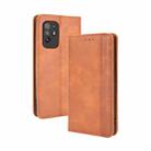 For OPPO A94 5G / Reno5Z 5G / F19 Pro+ 5G Magnetic Buckle Retro Crazy Horse Texture Horizontal Flip Leather Case with Holder & Card Slots & Photo Frame(Brown) - 1