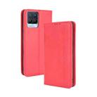 For OPPO Realme 8 4G / Realme 8 Pro 4G Magnetic Buckle Retro Crazy Horse Texture Horizontal Flip Leather Case with Holder & Card Slots & Photo Frame(Red) - 1