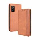 For Rakuten Big S Magnetic Buckle Retro Crazy Horse Texture Horizontal Flip Leather Case with Holder & Card Slots & Photo Frame(Brown) - 1