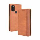 For Blackview A70 (2021) Magnetic Buckle Retro Crazy Horse Texture Horizontal Flip Leather Case with Holder & Card Slots & Photo Frame(Brown) - 1