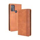 For Motorola Moto G50 Magnetic Buckle Retro Crazy Horse Texture Horizontal Flip Leather Case with Holder & Card Slots & Photo Frame(Brown) - 1