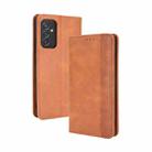 For Samsung Galaxy A82 5G / Quantum 2 5G Magnetic Buckle Retro Crazy Horse Texture Horizontal Flip Leather Case with Holder & Card Slots & Photo Frame(Brown) - 1