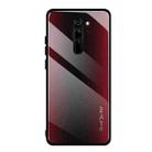 For Xiaomi Redmi Note 8 Pro Carbon Fiber Texture Gradient Color Glass Case(Red) - 1