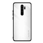 For Xiaomi Redmi Note 8 Pro Carbon Fiber Texture Gradient Color Glass Case(White) - 1