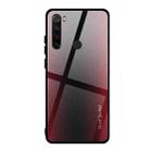 For Xiaomi Redmi Note 8 Carbon Fiber Texture Gradient Color Glass Case(Red) - 1