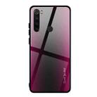 For Xiaomi Redmi Note 8 Carbon Fiber Texture Gradient Color Glass Case(Magenta) - 1