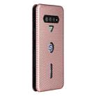 For Xiaomi Black Shark 4 / 4 Pro Carbon Fiber Texture Horizontal Flip TPU + PC + PU Leather Case with Card Slot(Pink) - 3