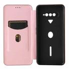 For Xiaomi Black Shark 4 / 4 Pro Carbon Fiber Texture Horizontal Flip TPU + PC + PU Leather Case with Card Slot(Pink) - 5