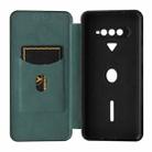 For Xiaomi Black Shark 4 / 4 Pro Carbon Fiber Texture Horizontal Flip TPU + PC + PU Leather Case with Card Slot(Green) - 5