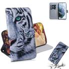 For Samsung Galaxy S21 FE Coloured Drawing Horizontal Flip Leather Case, with Holder & Card Slots & Wallet(Tiger) - 1