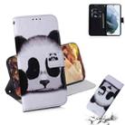 For Samsung Galaxy S21 FE Coloured Drawing Horizontal Flip Leather Case, with Holder & Card Slots & Wallet(Panda) - 1