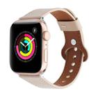 22mm Single Loop Leather Watch Band For Apple Watch Series 8&7 45mm / SE 2&6&SE&5&4 44mm / 3&2&1 42mm(Apricot) - 1