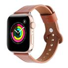 22mm Single Loop Leather Watch Band For Apple Watch Series 7 45mm / 6 & SE & 5 & 4 44mm / 3 & 2 & 1 42mm(Light Brown) - 1