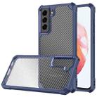 Carbon Fiber Acrylic Shockproof Protective Case For Samsung Galaxy S21 5G(Blue) - 1