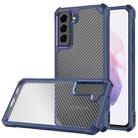 Carbon Fiber Acrylic Shockproof Protective Case For Samsung Galaxy S21+ 5G(Blue) - 1