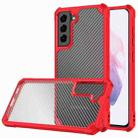 Carbon Fiber Acrylic Shockproof Protective Case For Samsung Galaxy S21+ 5G(Red) - 1